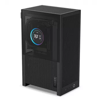 PC korpuss NZXT H2 Flow Small Form Factor (SFF) — Mini-ITX, 2x 2.5 collu sloti, rūdīts stikls, melns, 181×263×435 mm