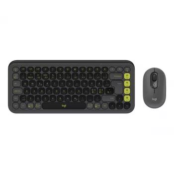 Bezvadu tastatūras un peles komplekts Logitech POP Icon QZERTY Bluetooth Mini Graphite Green