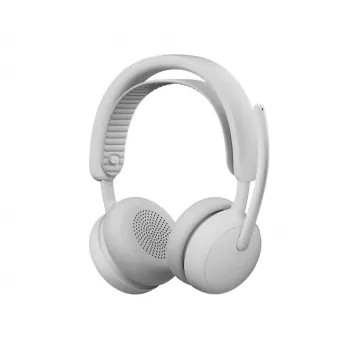 Austiņas Logitech Zone Wireless 2 ES — vadu un bezvadu (Bluetooth), USB-C, supraaurālās, 1,5 m kabelis, balts, 212 g