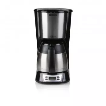 Pilienu kafijas automāts Domo DO709K — puscaurspīdīgs, 1 L tvertne, 8 kausu krūze, LCD, nerūsējošais tērauds/melns