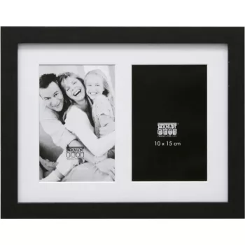 Deknudt S66KA2 galerijas rāmis 2x 10×15 fotogrāfijām, koks melns ar paspartū