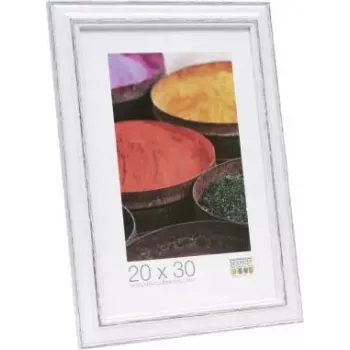 Foto rāmis Deknudt S221H3 15x20 cm koks balts ar brūnu apmali