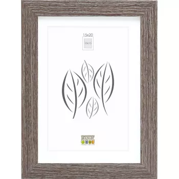 Foto rāmis Deknudt S66KH3 15×20 cm koka efekts Grey Oak ar paspartū