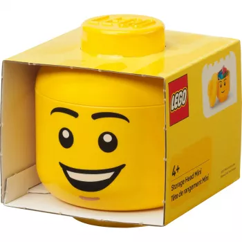 LEGO® Storage Head “Happy Boy” mini — dzeltens dekoratīvs uzglabāšanas konteiners