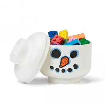 Storage Head Snowman mini Room Copenhagen — LEGO saderīga rotaļlietu un ķieģeļu kaste, balta