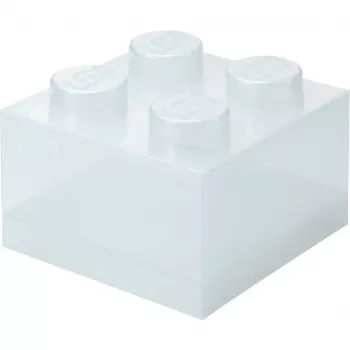room copenhagen Storage Brick 4 Top Lid Glitter — caurspīdīga, LEGO saderīga glabāšanas kaste ar 4 kniedēm un spīdumiem