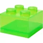 Room Copenhagen Storage Brick 4 Top Lid Caurspīdīgs gaiši zaļš – LEGO saderīgs plastmasas glabāšanas konteiners
