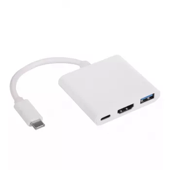 Akyga AK-AD-57 USB-C centrmezgls ar USB 3.0 A tipa, USB-C un HDMI 4K portiem