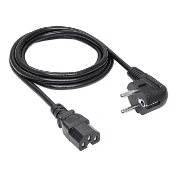 Akyga AK-UP-08 servera barošanas kabelis, CEE 7/7 uz IEC C15, vara 3 x 1 mm², 1,8 m, melns
