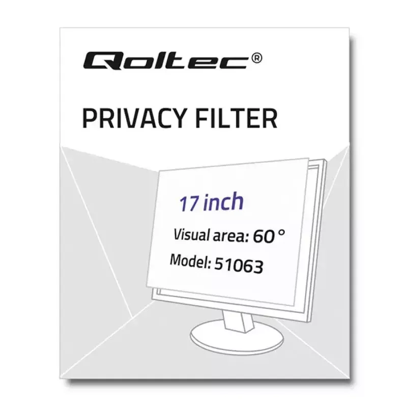 Qoltec 51063 bezrāmja privātuma filtrs 43.2 cm (17 collu) LCD monitoram