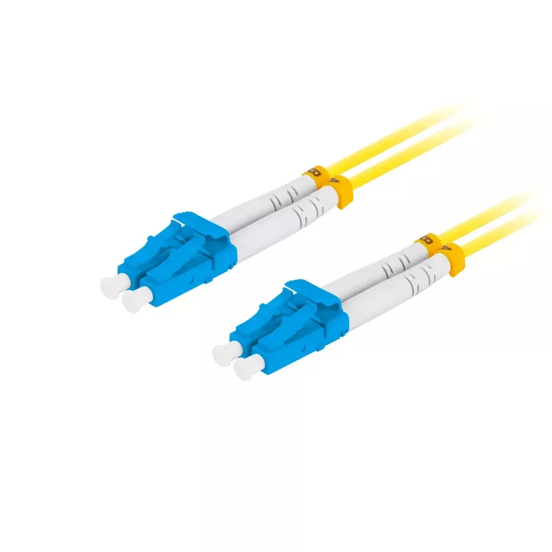 Optiskās šķiedras savienotājvads LANBERG FO-LULU-SD11-0050-YE 5 m, G.657.A1, LC–LC, dzeltens