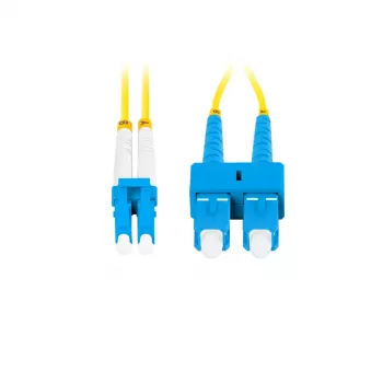 Optiskās šķiedras kabelis LANBERG FO-SULU-SD11-0020-YE, 2 m, G.657.A1, SC uz LC, dzeltens