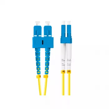 Optiskās šķiedras kabelis LANBERG FO-SULU-SD11-0020-YE, 2 m, G.657.A1, SC uz LC, dzeltens