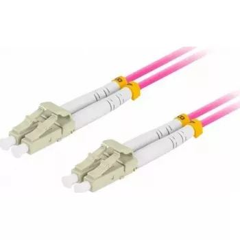 Lanberg FO-LULU-MD41-0030-VT optiskās šķiedras savienojuma kabelis, MM LC/UPC–LC/UPC Duplex, OM4 50/125, 3 m, violets