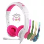 BuddyPhones School+ vadu galvas austiņas bērniem, 20–20000 Hz, 1.4 m kabelis, rozā/balta