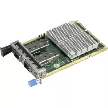 Tīkla adapteris Supermicro AOC-A25G-M2SM — QSFP28 iekšējais interfeiss, pasīvā dzesēšana, 15 W, 76×115 mm
