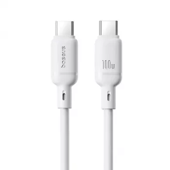 USB-C uz USB-C kabelis Baseus Rychlonabíjecí Silky 1 m 100 W Balts