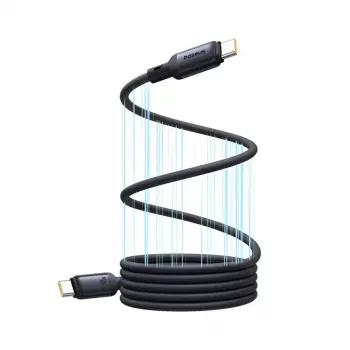 USB-C uz USB-C kabelis Baseus PicoGo 1 m, melns, datu pārraide līdz 0.48 Gbit/s