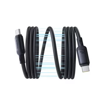 USB-C uz USB-C kabelis Baseus PicoGo 1 m, melns, datu pārraide līdz 0.48 Gbit/s