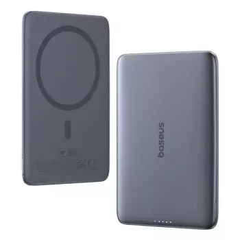 Pārnēsājams akumulators Baseus PicoGo Ultra-Slim 5000 mAh, 20 W izeja, bezvadu uzlāde, USB-C, pelēks