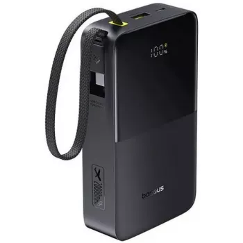 Power bank Baseus EnerFill Bipow2 Pro 20000 mAh, PD 3.0 & QC 3.0, 22.5W, 1×USB-A + 1×USB-C, Melns, līdz 3 ierīcēm