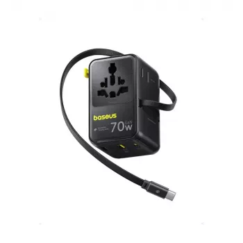 Lādētājs Baseus EnerCore CG11 — iekštelpu ātrais lādētājs, 2x USB-C, 1 m kabelis, melns