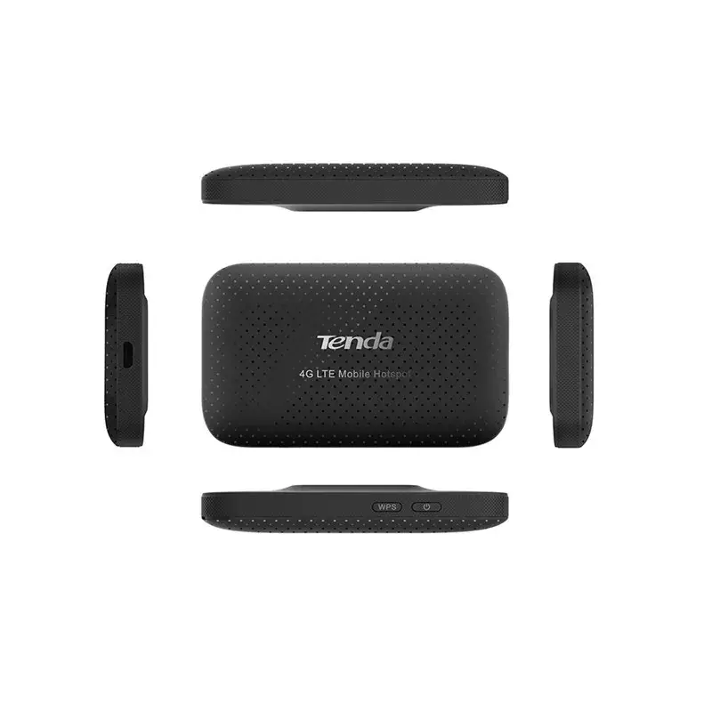 Portatīvais maršrutētājs TENDA 4G185 — vienas joslas 2,4 GHz, Wi-Fi 4 (802.11n), LTE 4G, 150 Mbps, SIM slots, USB, iebūvētas 2 antenas, akumulatora barošana