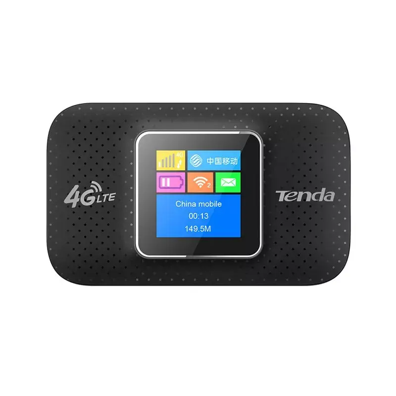 Portatīvais maršrutētājs TENDA 4G185 — vienas joslas 2,4 GHz, Wi-Fi 4 (802.11n), LTE 4G, 150 Mbps, SIM slots, USB, iebūvētas 2 antenas, akumulatora barošana