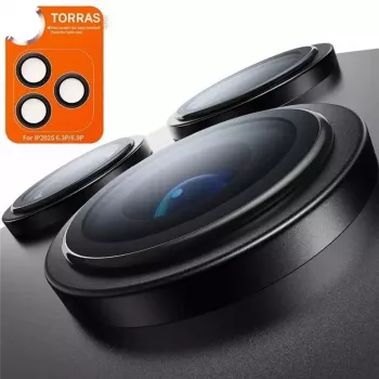 Torras Lens Guard iPhone 17 Pro — Melns aizsargvāciņš kameras objektīvam