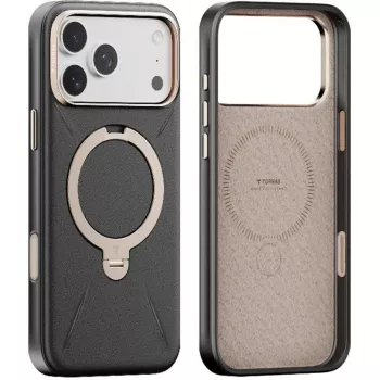Telefona maciņš Torras Spin Vegskin Series iPhone 17 Pro — Melns