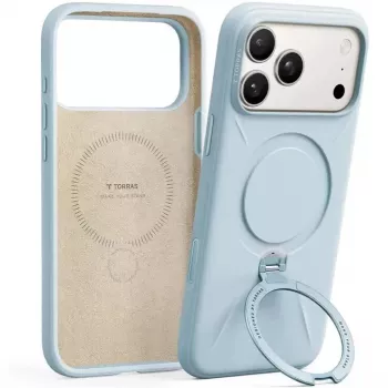 Telefona maciņš Torras Ostand Spin Softune Series iPhone 17 Pro, Baby Blue