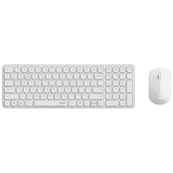 Bezvadu tastatūras un peles komplekts RAPOO 9310M — pilnizmēra tastatūra (RF + Bluetooth), balts, iekļauta pele