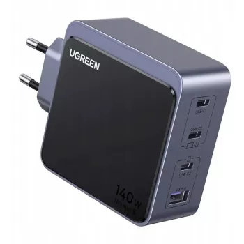 Sienas lādētājs UGREEN X570 140W 4-Port GaN ātrais lādētājs EU — 4 USB-C/USB-A porti, GaN tehnoloģija, 140W maks.