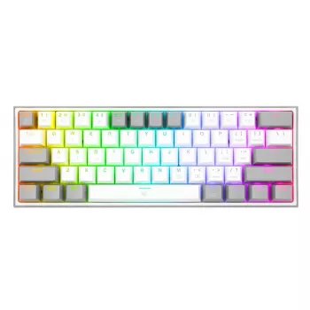 Mehāniskā tastatūra REDRAGON K617-RGB Fizz, vadu, USB, pelēkbalta