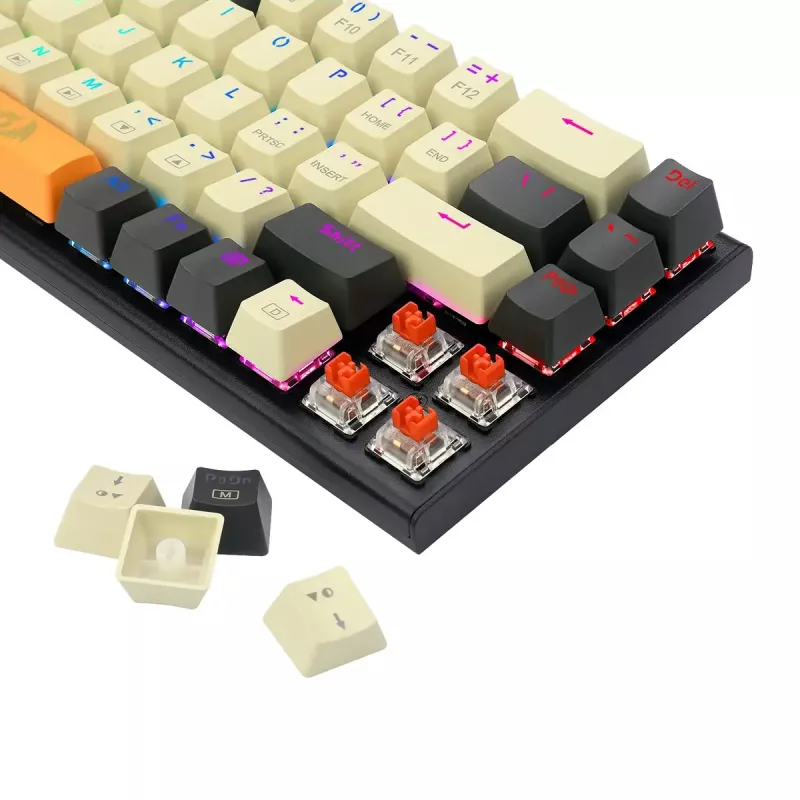 Mehāniskā tastatūra REDRAGON K633CGO-RGB Ryze vadu USB melna balta