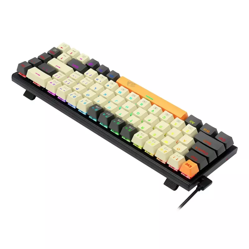 Mehāniskā tastatūra REDRAGON K633CGO-RGB Ryze vadu USB melna balta