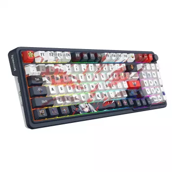Mehāniskā tastatūra REDRAGON K686AK-RGB-PRO — RF bezvadu + USB, Navy White, 1,5 m kabelis