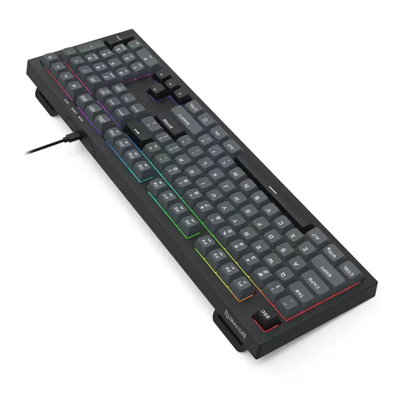 Tastatūra REDRAGON K518-RGB-GB Crux Vadu USB Melna Membrāna