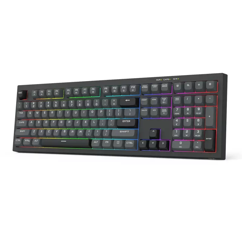 Tastatūra REDRAGON K518-RGB-GB Crux Vadu USB Melna Membrāna