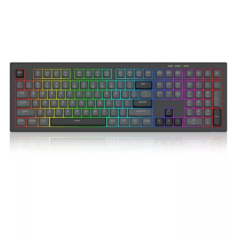 Tastatūra REDRAGON K518-RGB-GB Crux Vadu USB Melna Membrāna