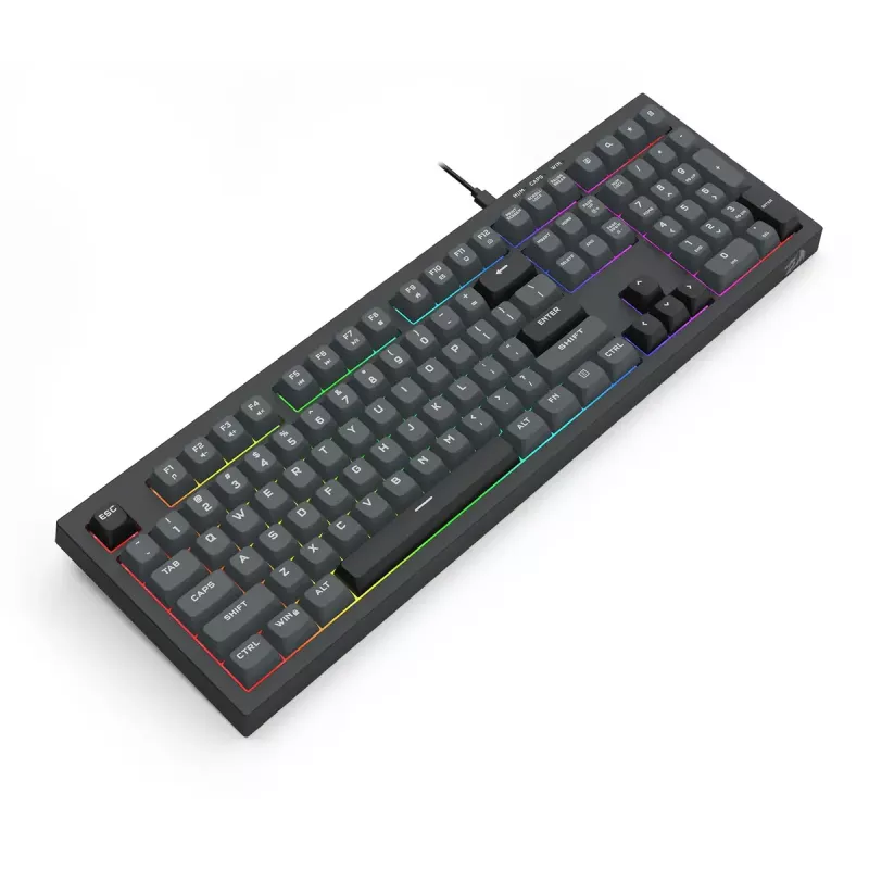 Tastatūra REDRAGON K518-RGB-GB Crux Vadu USB Melna Membrāna