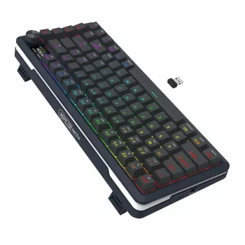 Mehāniskā tastatūra REDRAGON K708-RGB-PRO ar USB, RF bezvadu un Bluetooth, 1,5 m kabelis, melna, 0,76 kg