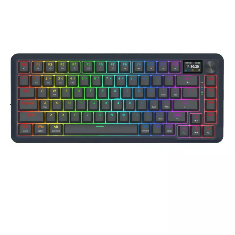 Mehāniskā tastatūra REDRAGON K708-RGB-PRO ar USB, RF bezvadu un Bluetooth, 1,5 m kabelis, melna, 0,76 kg