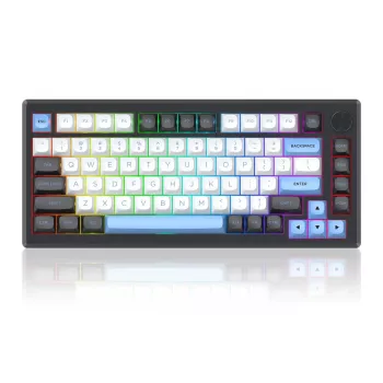 Mehāniskā tastatūra REDRAGON K732WLB-RGB-PRO URANUS PRO — 65%, USB + RF + Bluetooth, QWERTY angļu, melna/balta