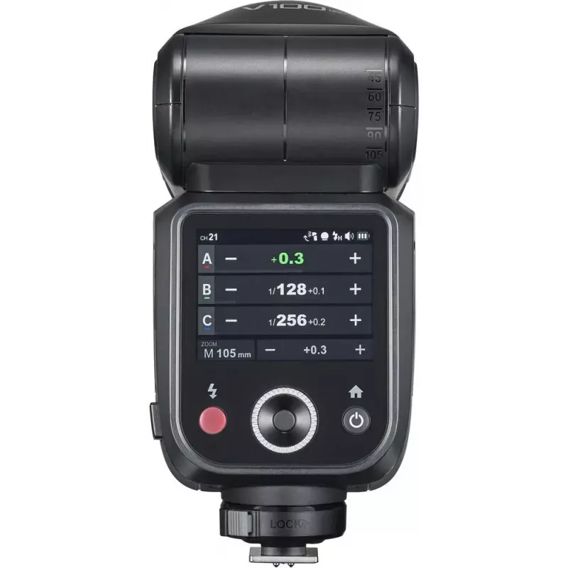 Zibspuldze Godox V100-F Fujifilm — portatīvā litija-jonu strobe kamerai