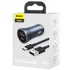 Auto lādētājs Baseus TZCCJD-0G 40W tumši pelēks — USB strāvas adapteris automašīnai