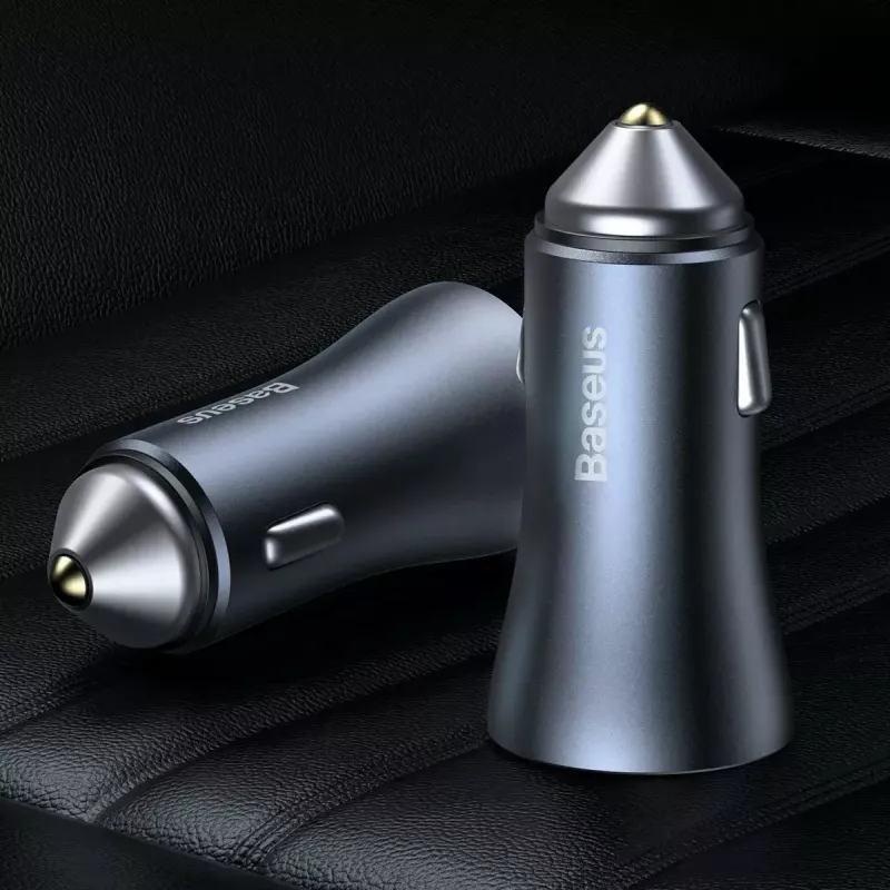 Auto lādētājs Baseus TZCCJD-0G 40W tumši pelēks — USB strāvas adapteris automašīnai