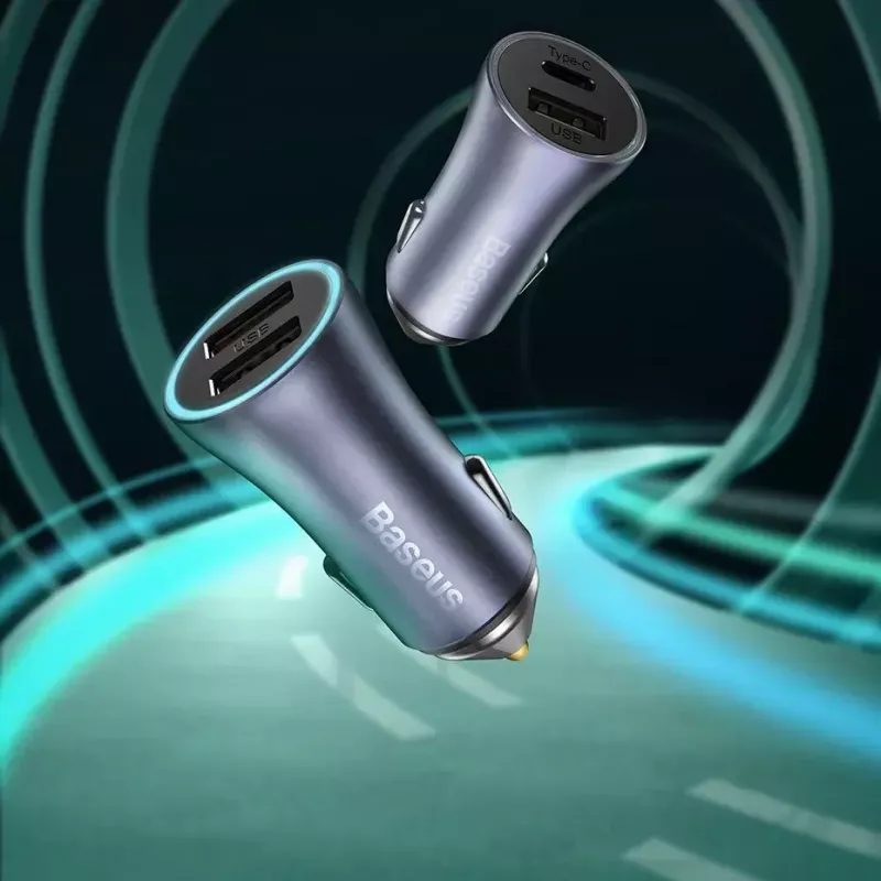 Auto lādētājs Baseus TZCCJD-0G 40W tumši pelēks — USB strāvas adapteris automašīnai