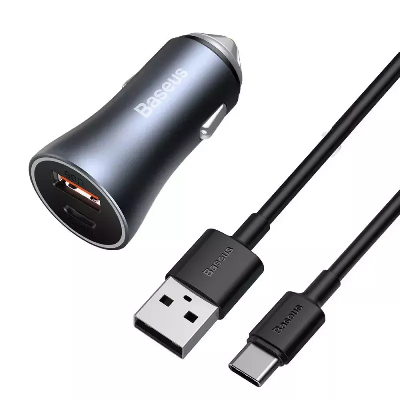 Auto lādētājs Baseus TZCCJD-0G 40W tumši pelēks — USB strāvas adapteris automašīnai