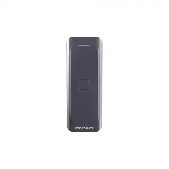 Piekļuves kontroles lasītājs Hikvision DS-K1802E, melns, DC 0–12 V, maks. 0.15 A, 115.9×43.3×17 mm